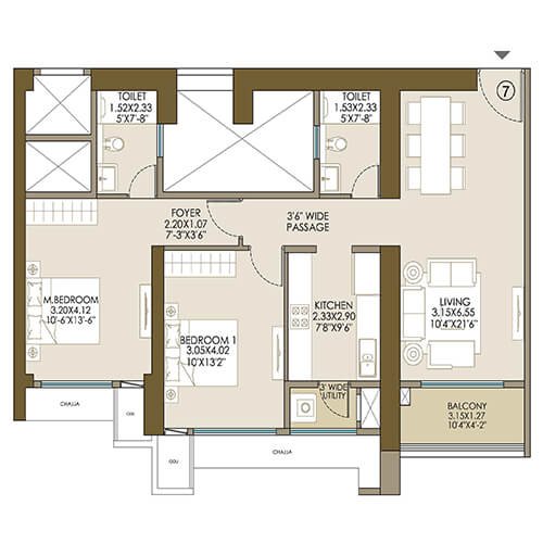 2 BHK Plan