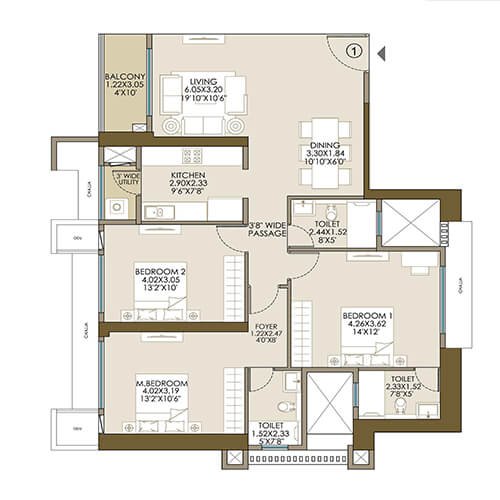 3 BHK Plan